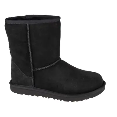 UGG Classic II Kids 1017703K-BLK, Dla dziewczynki, Czarne, buty zimowe, skóra naturalna, rozmiar