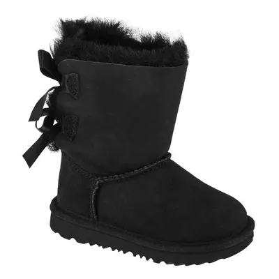 UGG Bailey Bow II T Kids 1017394T-BLK, Dla dziewczynki, Czarne, buty zimowe, skóra naturalna, ro