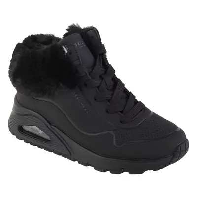 Skechers Uno - Fall Air 310539L-BBK, Dla dziewczynki, Czarne, buty zimowe, skóra syntetyczna, ro