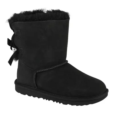 UGG Bailey Bow II Kids 1017394K-BLK, Dla dziewczynki, Czarne, buty zimowe, skóra naturalna, rozm