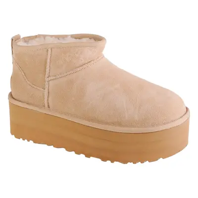 UGG Classic Ultra Mini Platform 1135092-SAN, Damskie, Beżowe, buty zimowe, skóra zamszowa, rozmi