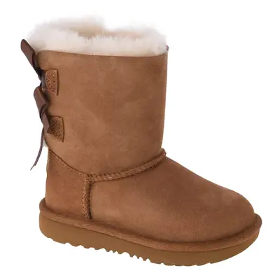 UGG Bailey Bow II T Kids 1017394T-CHE, Dla dziewczynki, Brązowe, buty zimowe, skóra naturalna, r