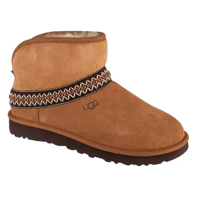 UGG Classic Mini Crescent 1158262-CHE, Damskie, Brązowe, buty zimowe, skóra zamszowa, rozmiar: 3