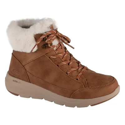 Skechers On-The-GO Glacial Ultra - Cozyly 144178-CSNT, Damskie, Brązowe, buty zimowe, skóra synt