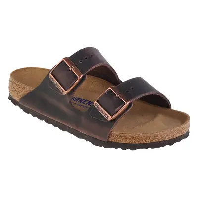 Birkenstock Arizona FL WB Habana 452761, Damskie, Brązowe, klapki, Skóra olejowana, rozmiar: 36