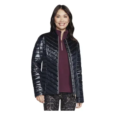 Skechers GO Shield Shine Jacket JA150-BLK, Damskie, Czarne, kurtki, poliester, rozmiar: L