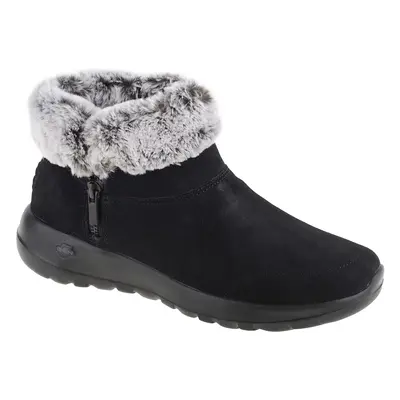 Skechers On The Go Joy-Savvy 144003-BKGY, Damskie, Czarne, buty zimowe, skóra zamszowa, rozmiar: