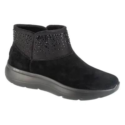 Skechers On-The-GO Encore - Winter Gleam 144849-BBK, Damskie, Czarne, buty zimowe, skóra zamszow