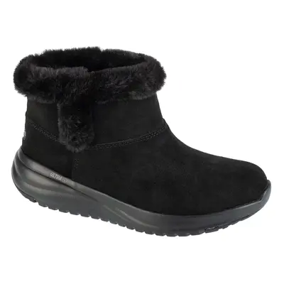 Skechers On-The-Go Stellar - Cozy Step 144775-BBK, Damskie, Czarne, buty zimowe, skóra zamszowa,