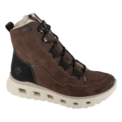 Rieker Booties M6012-25, Damskie, Brązowe, buty zimowe, skóra zamszowa, rozmiar: 36
