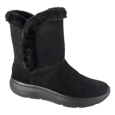 Skechers On-The-GO Encore - Snow Flurry 144870-BBK, Damskie, Czarne, buty zimowe, skóra zamszowa