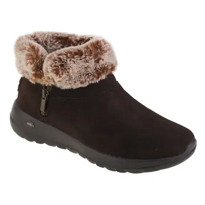 Skechers On The Go Joy-Savvy 144003-CHOC, Damskie, Brązowe, buty zimowe, skóra zamszowa, rozmiar