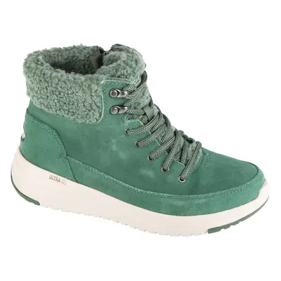 Skechers On-The-Go Stellar - Winterize 144770-DKGR, Damskie, Zielone, buty zimowe, skóra zamszow