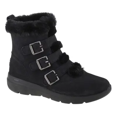 Skechers Glacial Ultra - Buckle Up 144154-BBK, Damskie, Czarne, buty zimowe, skóra zamszowa, roz