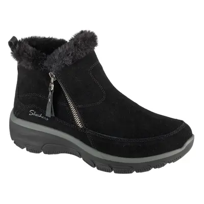 Skechers Easy Going - Cool Zip! 167862-BLK, Damskie, Czarne, buty zimowe, skóra zamszowa, rozmia