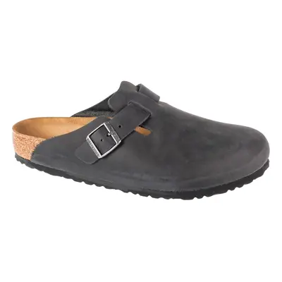 Birkenstock Boston LEOI 59461, Unisex, Czarne, klapki, nubuk, rozmiar: 38