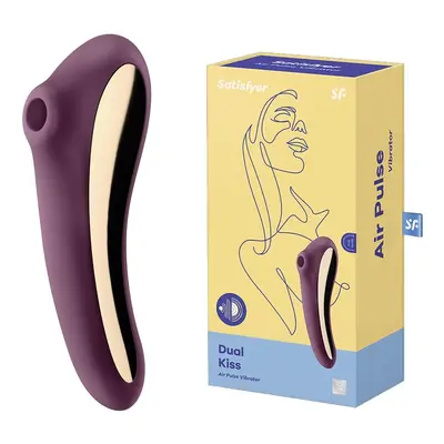 Wibrator stymulator powietrzny Satisfyer Dual Kiss bordowy