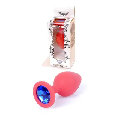 Korek analny kryształ ozdobny silikonowy 8cm różowy