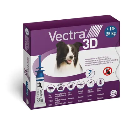 Vectra 3D dla psów, M (10-25 kg), preparat na pchły, kleszcze, komary i moskity - 6 pipet x 3,6 