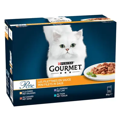 Gourmet Perle Wybór dań mieszanych, w sosie, 12 x 85 g - Wykwintne paski w sosie