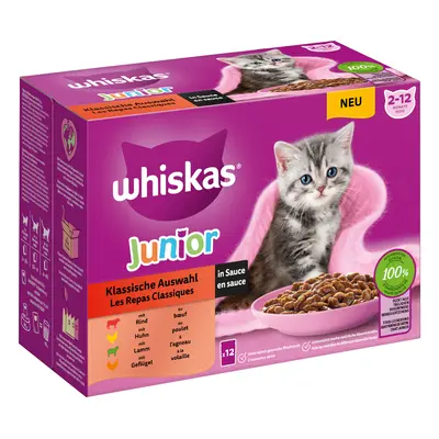 Whiskas Junior w saszetkach, 12 x 85 g - Wybór dań klasycznych w sosie