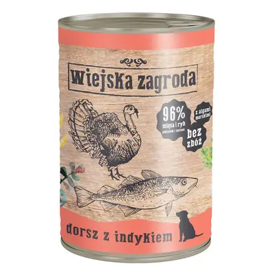 Megapakiet Wiejska Zagroda, mokra karma dla psa, 36 x 400 g - Dorsz z indykiem