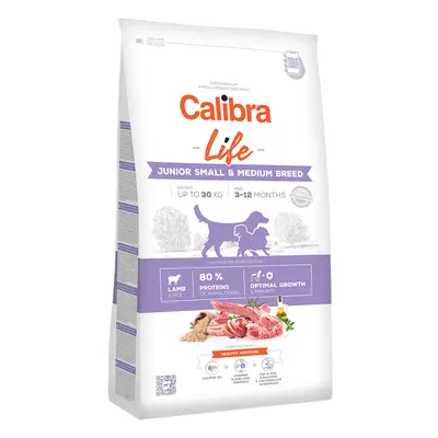 Calibra Dog Life Junior jagnięcina dla małych i średnich ras - wygodne opakowanie: 2 x 12 kg