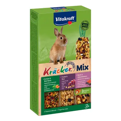 Vitakraft krakersy dla królików miniaturek Trio-Mix - 3 x 3 szt. (warzywa, winogrona, owoce leśn