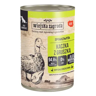 Megapakiet Wiejska Zagroda, mokra karma dla psa, 36 x 400 g - Kaczka z gruszką