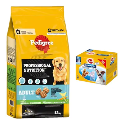 15% taniej! Pedigree: 12 kg Professional Nutrition + DentaStix, dla małych psów, 880 g, 56 szt. 