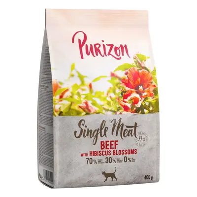 2 x 400 g Purizon, karma sucha dla kota w super cenie! - Single Meat, wołowina z kwiatami hibisk