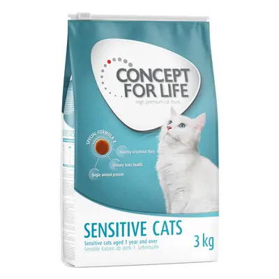 25% taniej! Concept for Life, karma sucha, 3 kg / 10 kg - Sensitive Cats, 3 kg