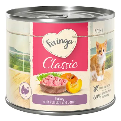 Korzystny pakiet Feringa Classic Meat Menu Kitten, 12 x 200 g - Indyk