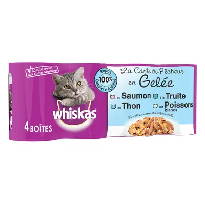 20 + 4 gratis! Whiskas La Carte, karma mokra dla kota, 24 x 390/400 g - Ryby w galarecie, 24 x 3