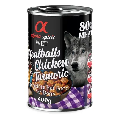 Alpha spirit Dog Meatballs, 6 x 400 g - Kurczak z kurkumą