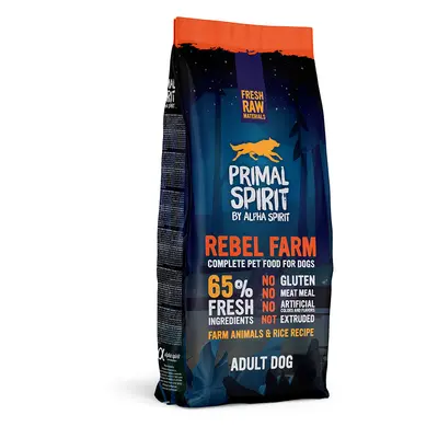 Primal Spirit 65% Rebel Farm karma dla psów - Podwójne opakowanie: 2 x 12 kg