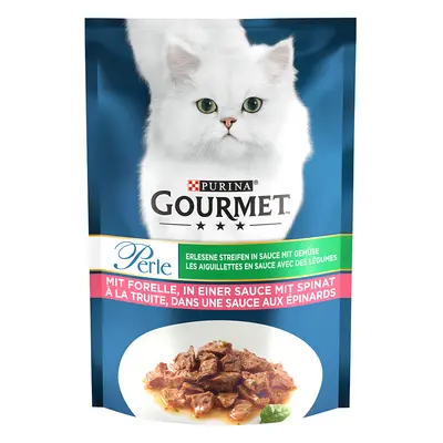 Gourmet Perle, w sosie, 26 x 85 g - Pstrąg i szpinak