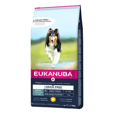 15% taniej! Eukanuba Grain Free, karma sucha dla psa, 12 kg - Adult Large Breed, kurczak