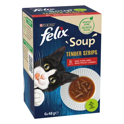 20 + 4 gratis! Felix Soup Filet / Soup, karma uzupełniająca, 24 x 48 g - Soup Filet, wiejskie sm