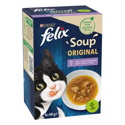 20 + 4 gratis! Felix Soup Filet / Soup, karma uzupełniająca, 24 x 48 g - Soup, różnorodność smak