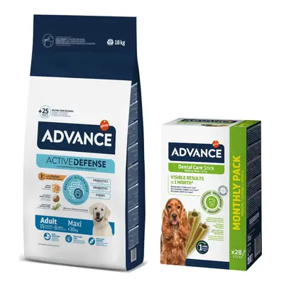 Advance: karma sucha dla psa, różne rodzaje + Dental Care Stick 360 / 720 g gratis! - Maxi Adult