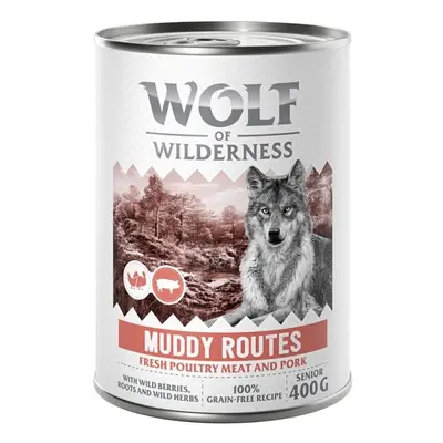 10 + 2 gratis! Wolf of Wilderness, karma mokra dla psa, 12 x 400 g - Senior “Expedition”, Muddy 