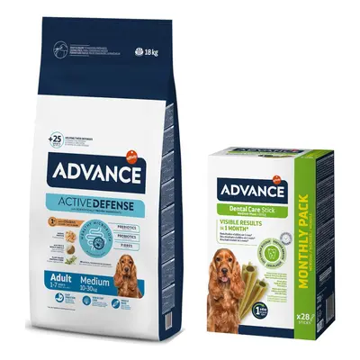 Advance: karma sucha dla psa, różne rodzaje + Dental Care Stick 360 / 720 g gratis! - Medium Adu