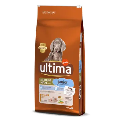 20% taniej! Ultima, karma sucha dla psa - Medium / Maxi Junior, kurczak, 2 x 12 kg