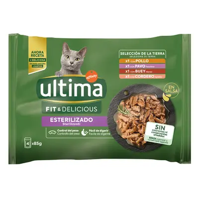 25% taniej! Ultima, karma mokra dla kota, 96 x 85 g - Cat Sterilized, wybór mięsny