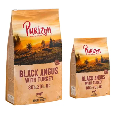 12 + 2 kg gratis! Purizon, karma sucha dla psa, 14 kg - Adult, wołowina Black-Angus i indyk, bez