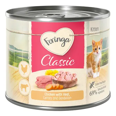 Korzystny pakiet Feringa Classic Meat Menu Kitten, 12 x 200 g - Kurczak i cielęcina