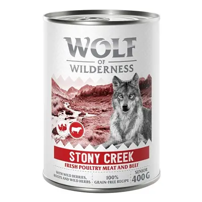 10 + 2 gratis! Wolf of Wilderness, karma mokra dla psa, 12 x 400 g - Senior “Expedition”, Stony 