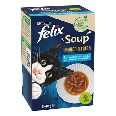 20 + 4 gratis! Felix Soup Filet / Soup, karma uzupełniająca, 24 x 48 g - Soup Filet, rybne smaki