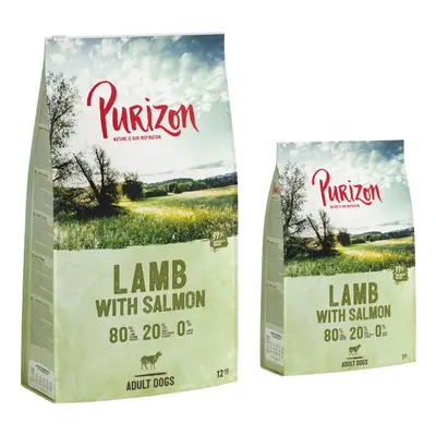 12 + 2 kg gratis! Purizon, karma sucha dla psa, 14 kg - Adult, jagnięcina i łosoś, bez zbóż